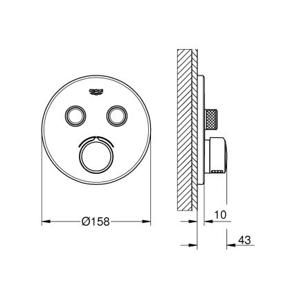 GROHE 29145000 - Krytka podomietkovej batérie SMARTCONTROL lesklý chróm