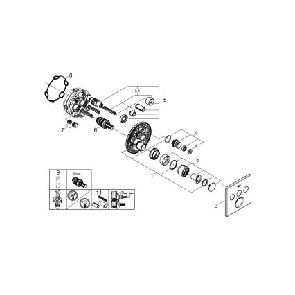 GROHE 29149000 - Krytka podomietkovej batérie SMARTCONTROL 158 × 158 mm chróm