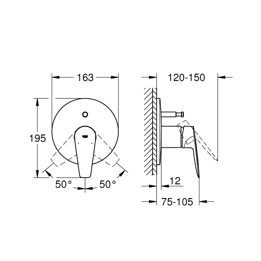 GROHE 29190001 - Vaňová batéria BAUEDGE DN 15 lesklý chróm