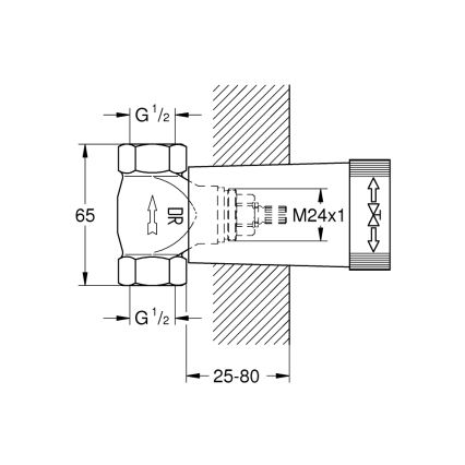 GROHE 29800000 - Spodný diel podomietkového ventilu DN 15 mosadz