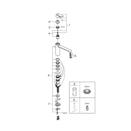 GROHE 30193000 - Drezová batéria EUROSMART COSMOPOLITAN lesklý chróm