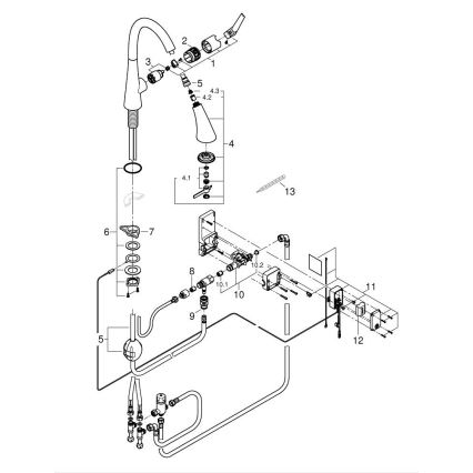 GROHE 30219002 - Elektronická drezová batéria ZEDRA TOUCH lesklý chróm