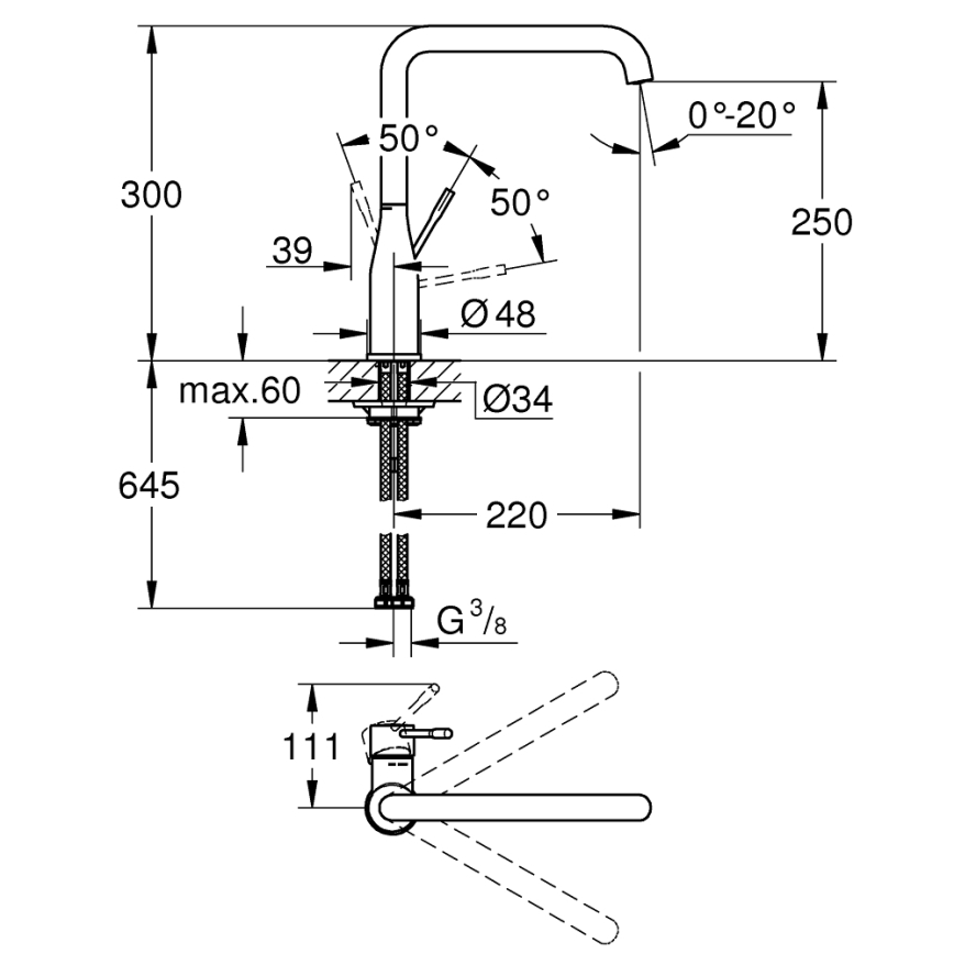 GROHE 30269GN0 - Drezová batéria ESSENCE zlatá