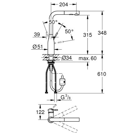 GROHE 30270DC0 - Drezová batéria ESSENCE nerez