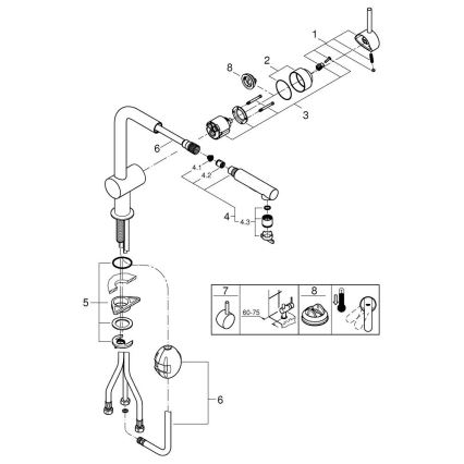 GROHE 30274000 - Drezová batéria L-výpusť lesklý chróm