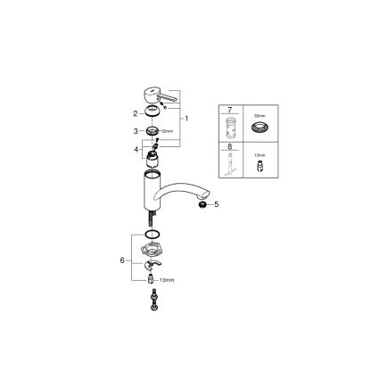 GROHE 30358000 - Drezová batéria SWIFT 227 mm, lesklý chróm