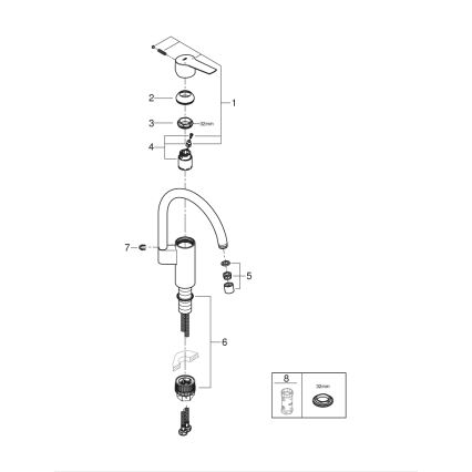 GROHE 30469000 - Drezová batéria START s vysokým výpustom, lesklý chróm