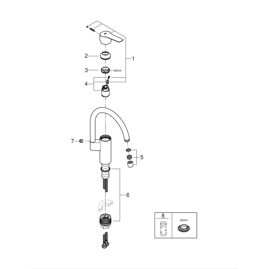 GROHE 304692430 - Drezová batéria START 339 mm matný chróm