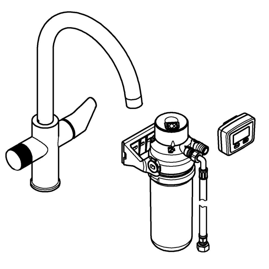 GROHE 30593000 - Drezová batéria BLUE PURE, C-výtok, lesklý chróm