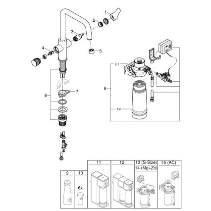 GROHE 30594000 - Drezová batéria BLUE PURE Start s filtračnou funkciou Ultrasafe chróm