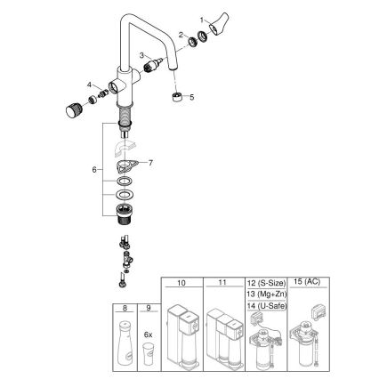 GROHE 30595000 - Drezová batéria BLUE PURE Start 366 mm lesklý chróm