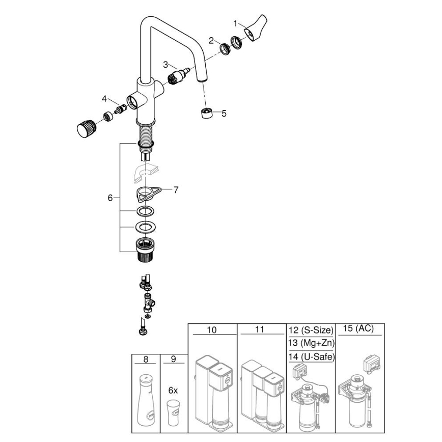GROHE 30595000 - Drezová batéria BLUE PURE Start 366 mm lesklý chróm