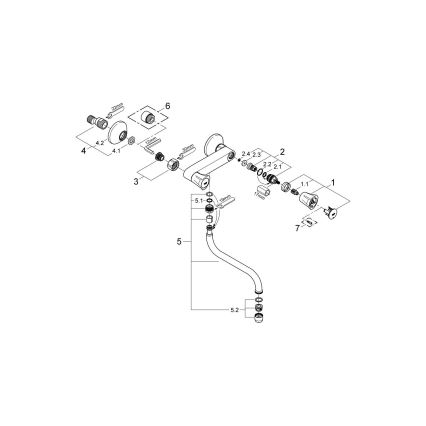 GROHE 31187001 - Drezová nástenná batéria COSTA L 200 mm lesklý chróm
