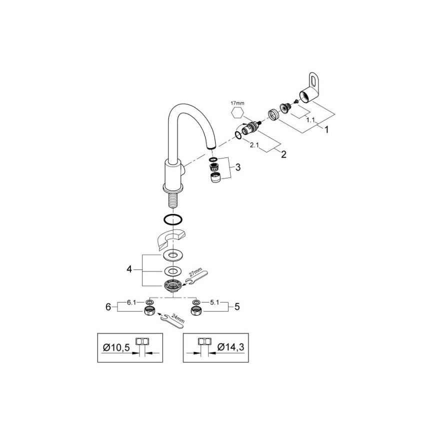GROHE 31222000 - Drezová batéria BAULOOP, lesklý chróm