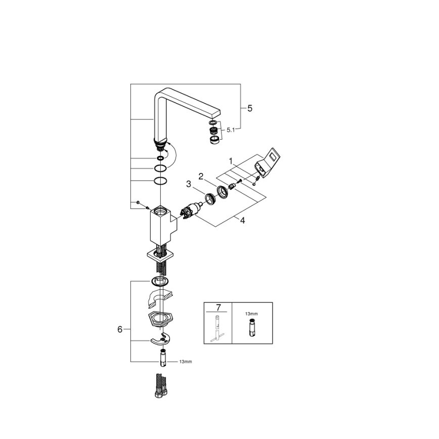 GROHE 31255000 - Drezová batéria EUROCUBE lesklý chróm