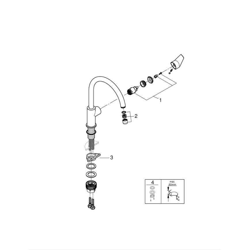 GROHE 31367001 - Drezová batéria BAUEDGE 332 mm lesklý chróm