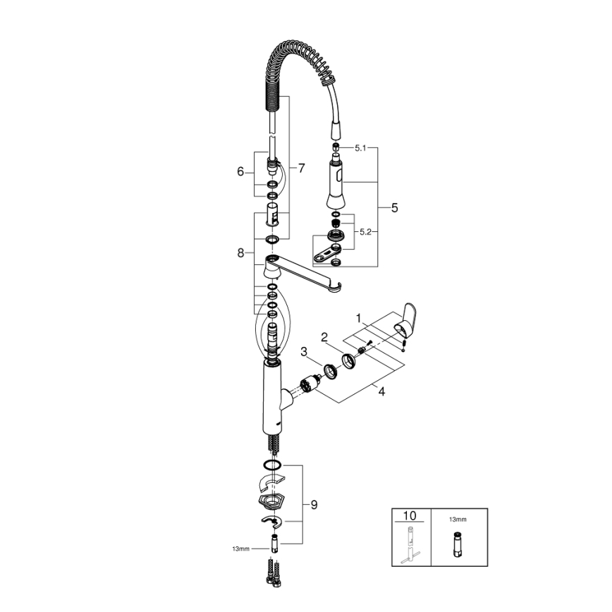 GROHE 31379000 - Drezová batéria K7 G12” lesklý chróm