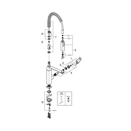 GROHE 31395000 - Drezová batéria EUROCUBE 547 mm lesklý chróm