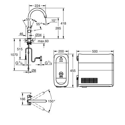 GROHE 31455001 - Drezová batéria BLUE HOME lesklý chróm