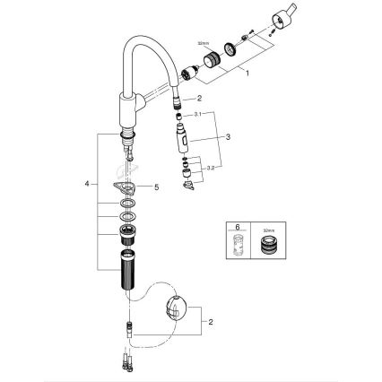 GROHE 31486001 - Drezová batéria FEEL lesklý chróm