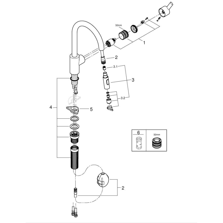 GROHE 31486001 - Drezová batéria FEEL lesklý chróm