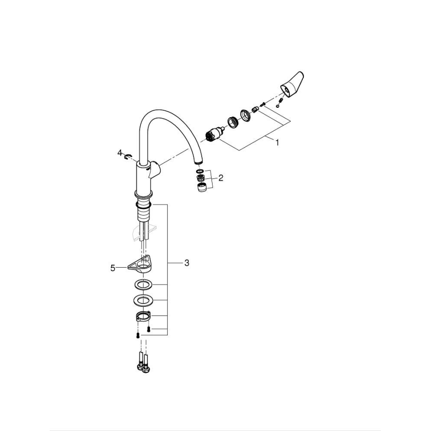 GROHE 31536001 - Drezová batéria BAUCURVE 332 mm, lesklý chróm