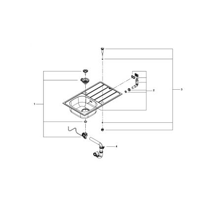 GROHE 31552SD1 - Drez K200 860 x 500 mm nerezová oceľ