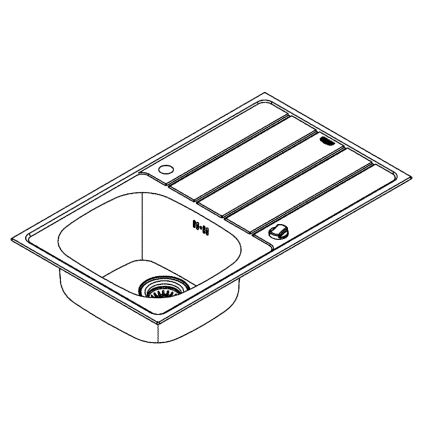 GROHE 31552SD1 - Drez K200 860 x 500 mm nerezová oceľ