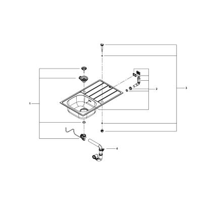 GROHE 31562SD1 - Sada kuchynského drezu s batériou BAU 860 x 500 mm z nerezovej ocele
