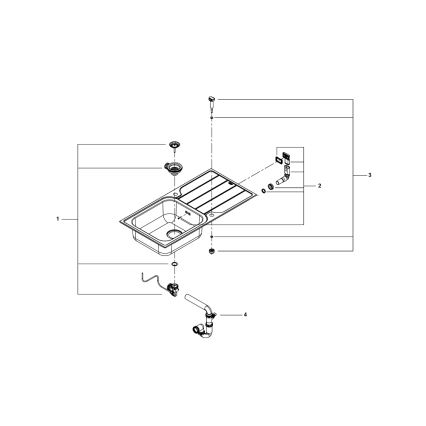 GROHE 31563SD1 - Drez K500 1000 × 500 mm nerezová oceľ