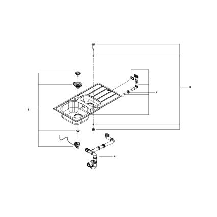 GROHE 31564SD1 - Drez K200 965 × 500 mm, nerezová oceľ