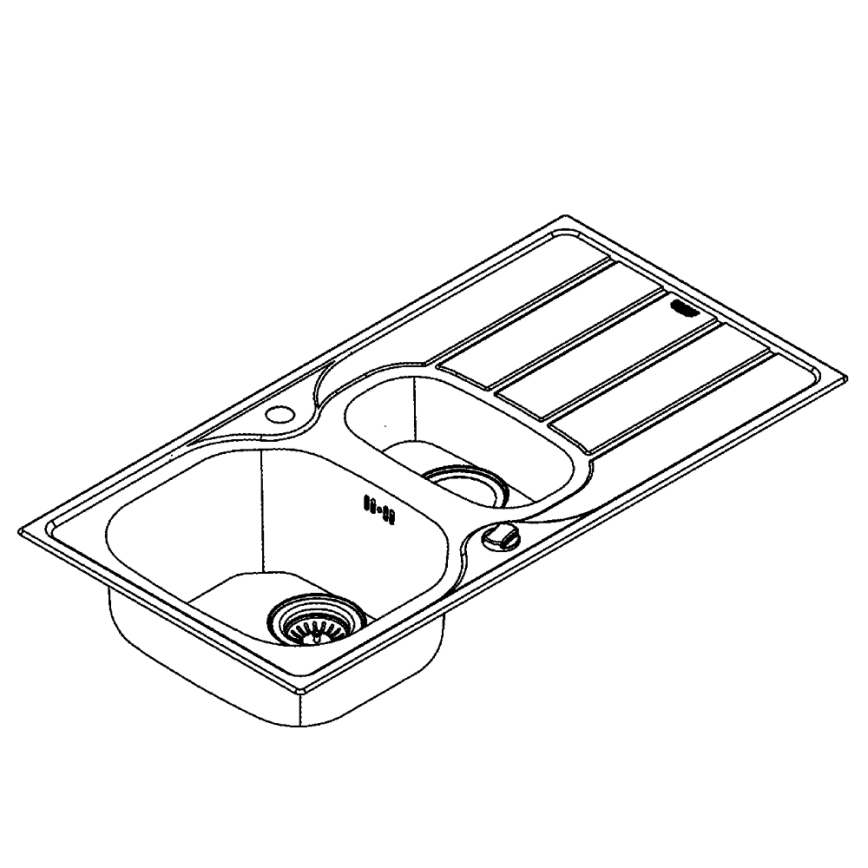 GROHE 31564SD1 - Drez K200 965 × 500 mm, nerezová oceľ