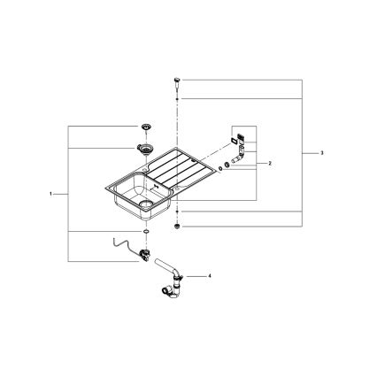 GROHE 31571SD1 - Drez K500 860 × 500 mm z nerezovej ocele