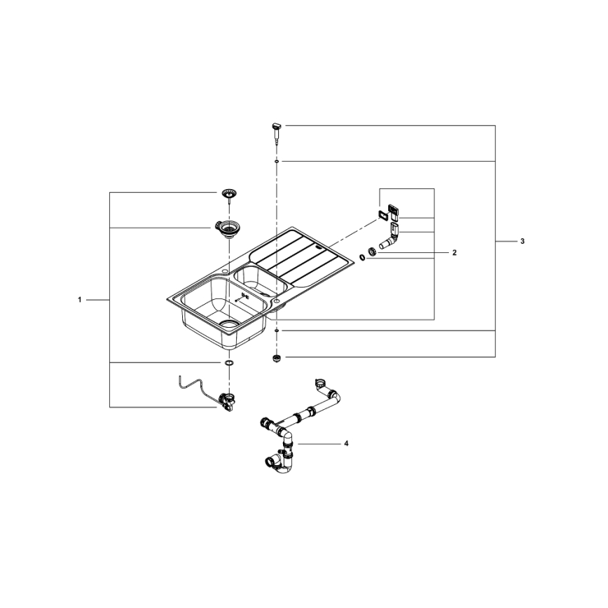 GROHE 31572SD1 - Drez K500 1000 × 500 mm nerezová oceľ