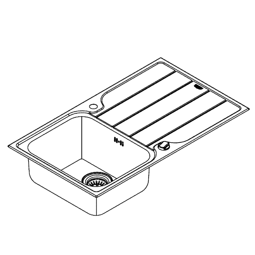 GROHE 31573SD1 -Sada kuchynského drezu K500 s odkvapkávacou plochou a batériou A 86×50 cm nerezová oceľ