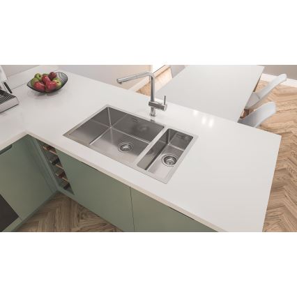 GROHE 31573SD1 -Sada kuchynského drezu K500 s odkvapkávacou plochou a batériou A 86×50 cm nerezová oceľ