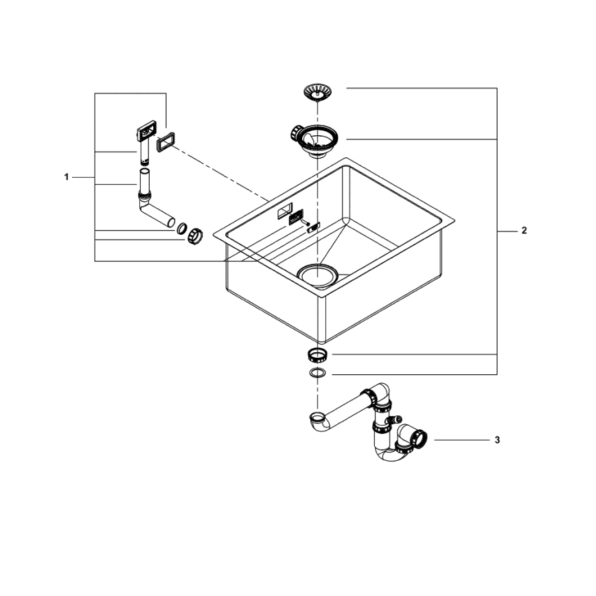 GROHE 31574SD1 - Kuchynský drez K700U 550 x 450 mm nerezová oceľ