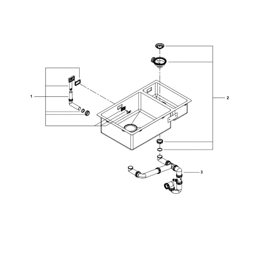 GROHE 31575SD1 - Kuchynský drez K700U, 760 × 450 mm, z nerezovej ocele