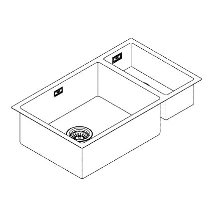 GROHE 31575SD1 - Kuchynský drez K700U, 760 × 450 mm, z nerezovej ocele