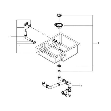 GROHE 31576SD1 - Kuchynský drez K700U 595 × 450 mm nerez