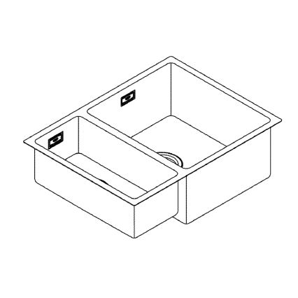 GROHE 31576SD1 - Kuchynský drez K700U 595 × 450 mm nerez