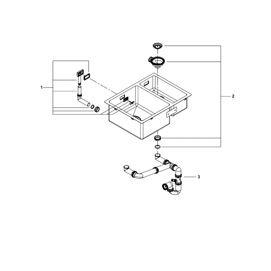 GROHE 31577SD1 - Kuchynský drez K700U 595 × 450 mm, nerezová oceľ