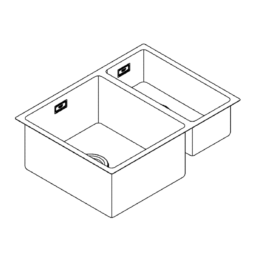 GROHE 31577SD1 - Kuchynský drez K700U 595 × 450 mm, nerezová oceľ