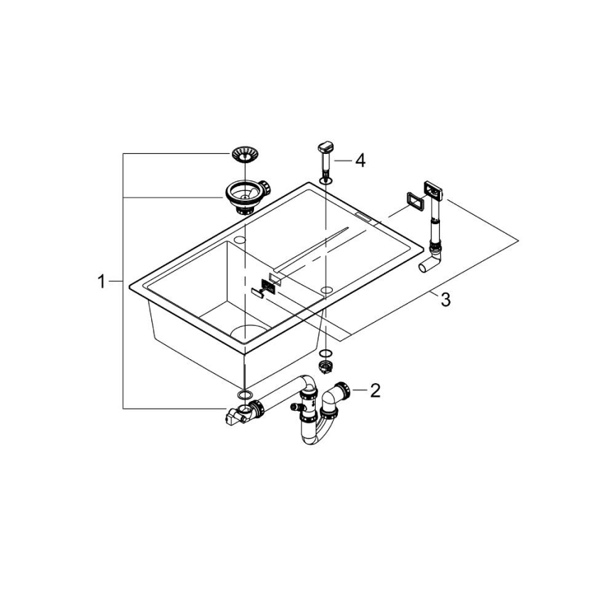 GROHE 31639AP0 - Drez K400 780 × 500 mm kameň/čierna
