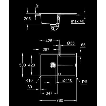 GROHE 31639AP0 - Drez K400 780 × 500 mm kameň/čierna