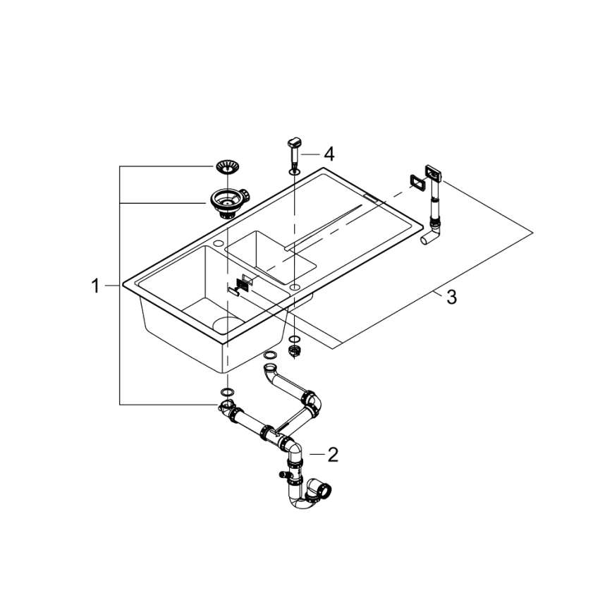 GROHE 31642AP0 - Drez K400 1000 × 500 mm granit/čierna