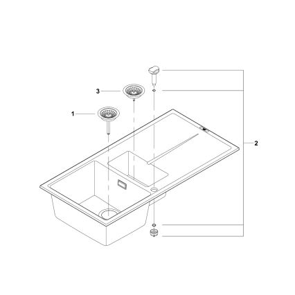 GROHE 31642AP0 - Drez K400 1000 × 500 mm granit/čierna