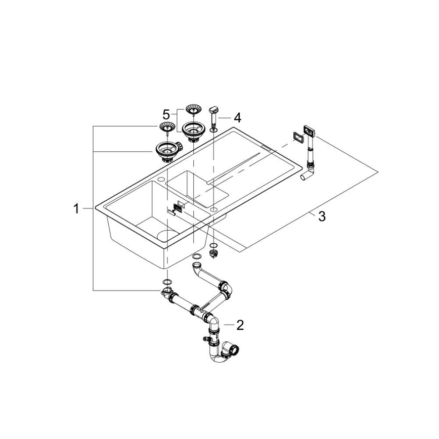 GROHE 31642AP0 - Drez K400 1000 × 500 mm granit/čierna
