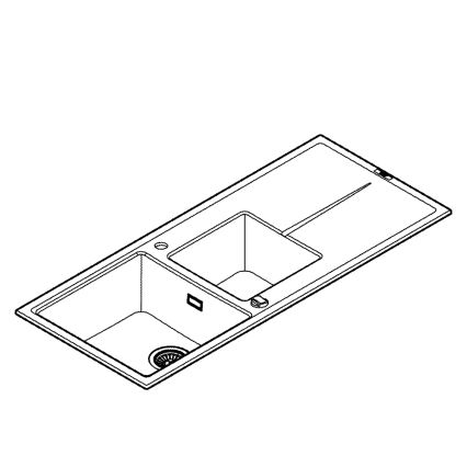 GROHE 31643AP0 - Kompozitný drez K400 1160 × 500 mm kameň/čierna