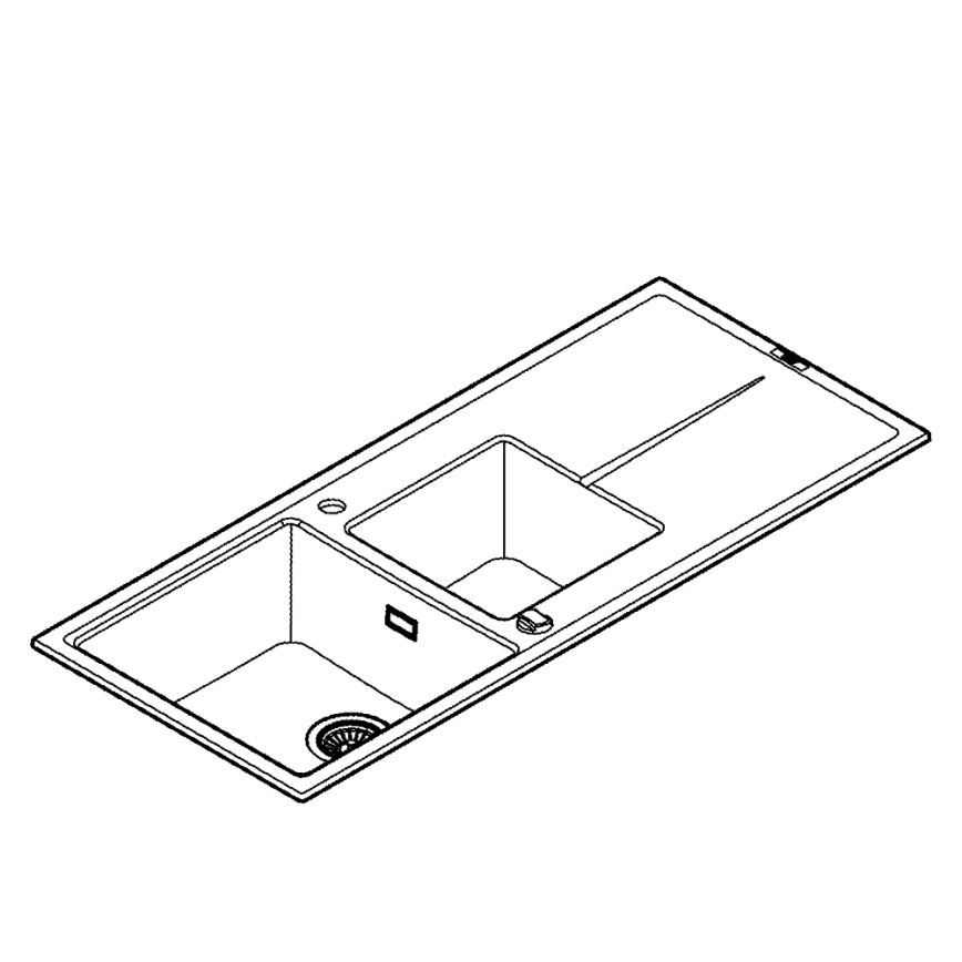 GROHE 31643AP0 - Kompozitný drez K400 1160 × 500 mm kameň/čierna